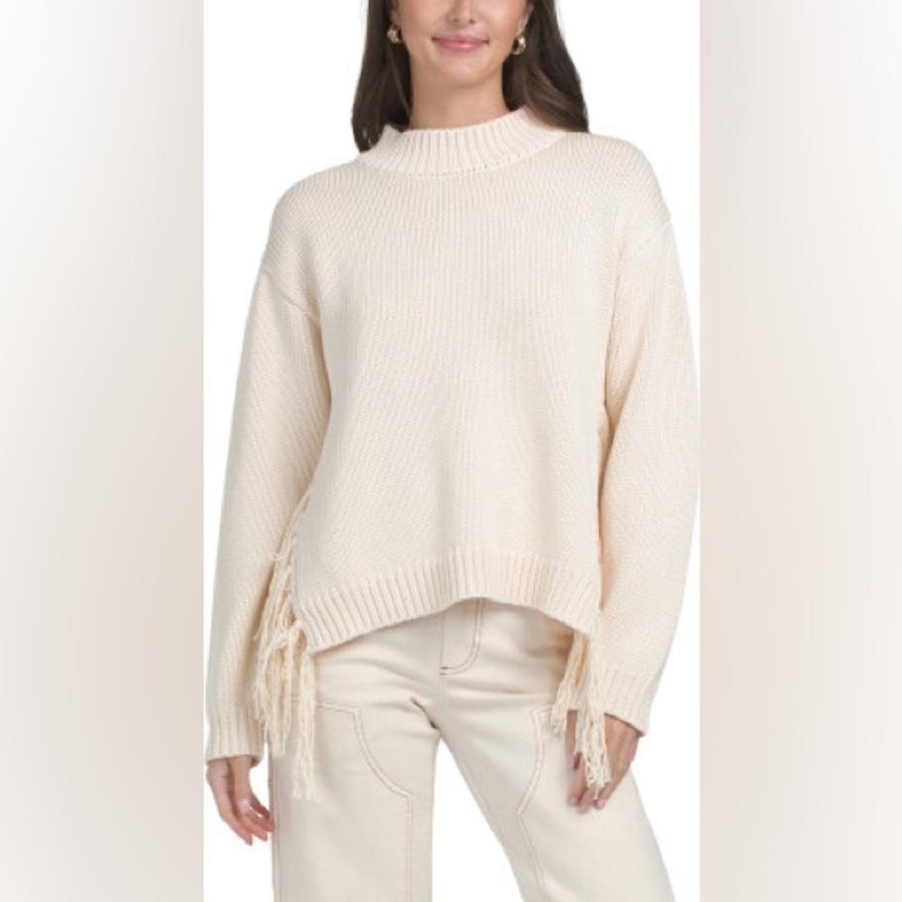 🆕 YFB Young Fabulous & Broke Fringe Open Side Knit Sweater